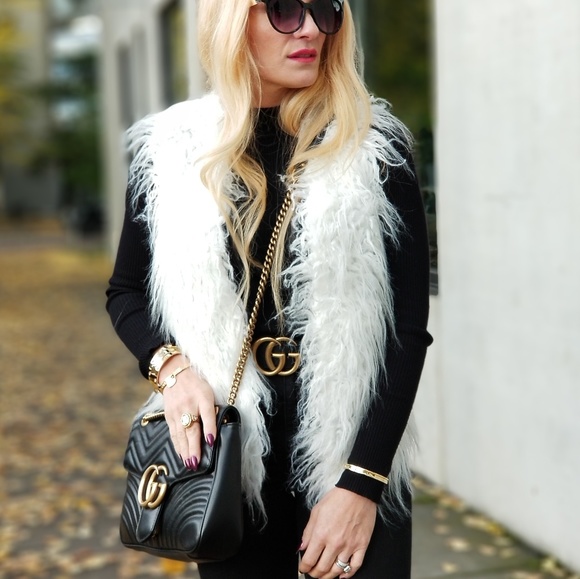 White Faux Fur Vest - Picture 2 of 4